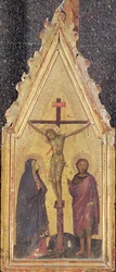 Cristo en la cruz entre la Virgen y San Juan
